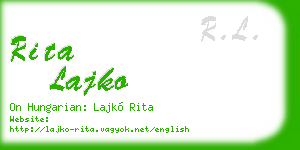 rita lajko business card